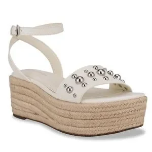 Marc Fisher | Shoes | Marc Fisher Joyce Silver Studded Espadrille ...